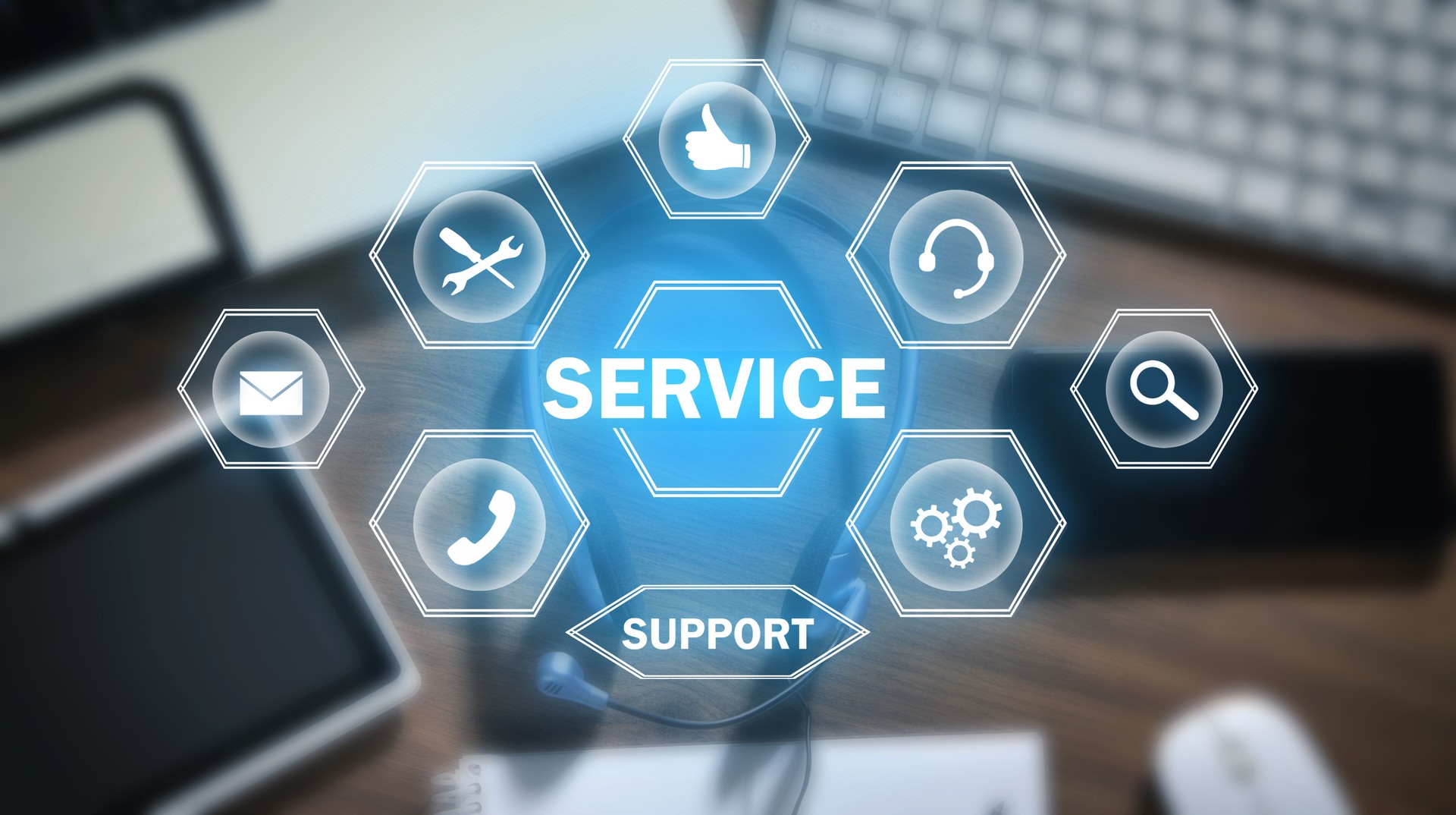 Concept of Support Service. Internet. Business. Technology